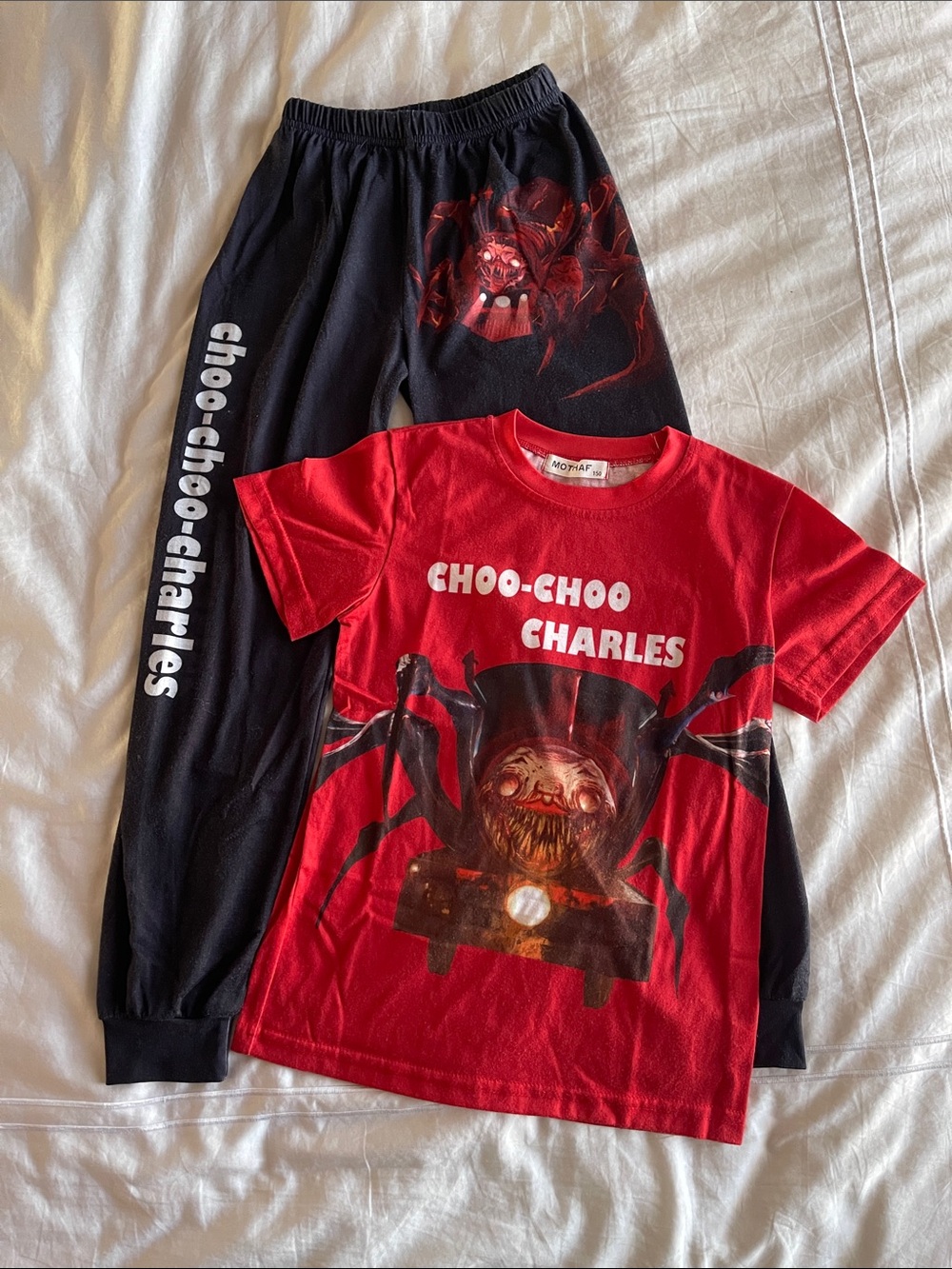 Choo-Choo Charles Red & Black Kids Pajama Set